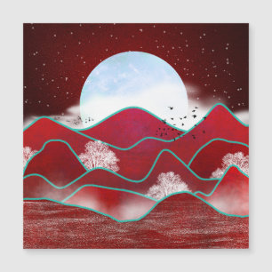 Red Moonrise Magnetkarte