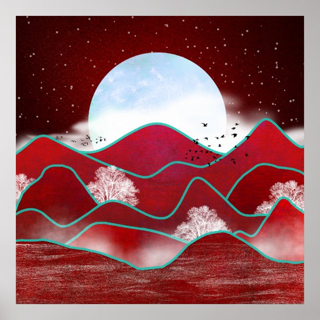 Red Moonrise Poster (Vorne)