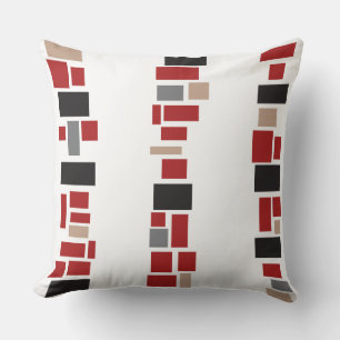 Red MOSIAC TILES DESIGN Retro Throw Kissen
