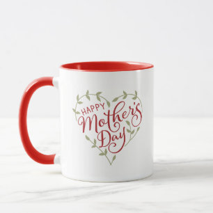 Red Mother Day Heart 2 Foto Personalisiert Tasse