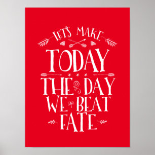 Red Motivierend Life Quotes Calligraphy Poster