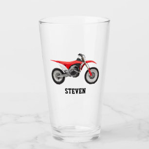 Red Motorrad Name Cool Dirtbike Sports Hobby Glas