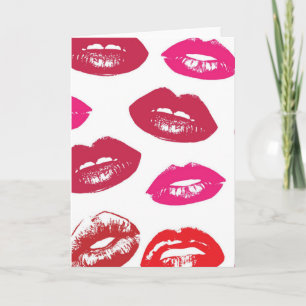 Red Mouths Pattern Personalisiert Karte
