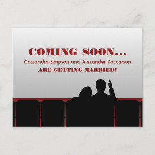 Red Movie Theater Save the Date Postkarte