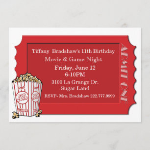 Red Movie Ticket Party Einladung