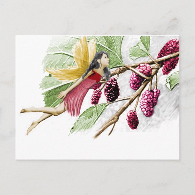 Red Mulberry Tree Fairy Postkarte (Vorderseite)