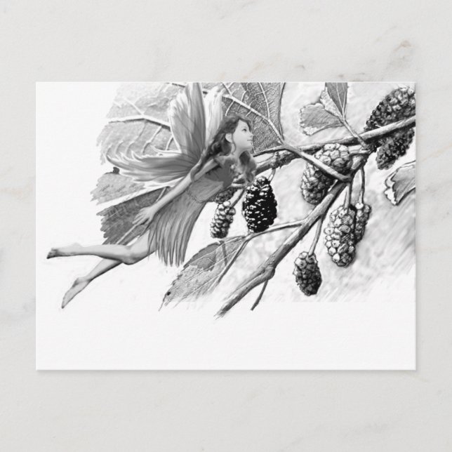 Red Mulberry Tree Fairy Postkarte (Vorderseite)
