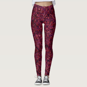 Red Multi Crushed Velvet Leggings