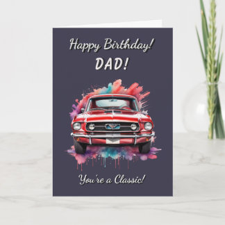 Red Muscle Car Birthday Karte