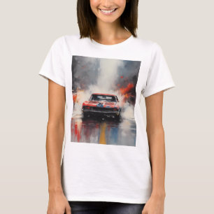 Red Muscle Car Kopf auf T-Shirt