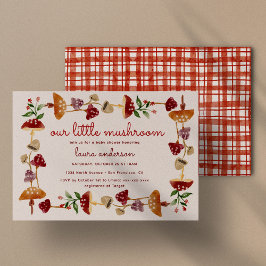 Red Mushroom Baby Shower Gender Reveal Einladung