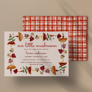 Red Mushroom Baby Shower Gender Reveal Einladung