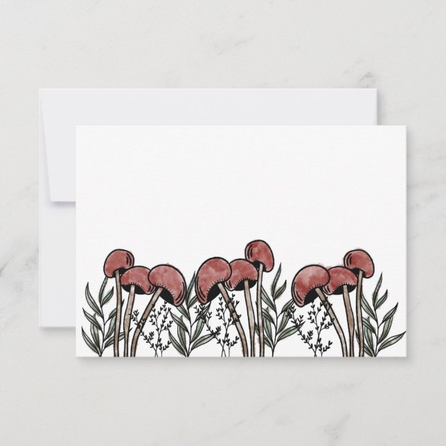 Red Mushroom Caps RSVP Karte (Vorderseite)