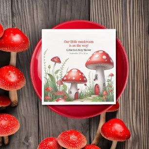 Red Mushroom Fungi Woodland Babydusche Serviette
