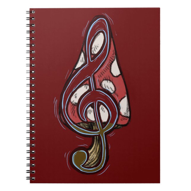 Red Mushroom Piano Forest Notebook Notizblock (Vorderseite)