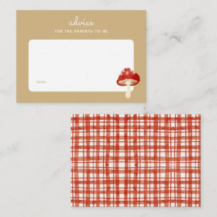 Red Mushroom Picnic Baby Dusche Kinderbetreuung Mitteilungskarte