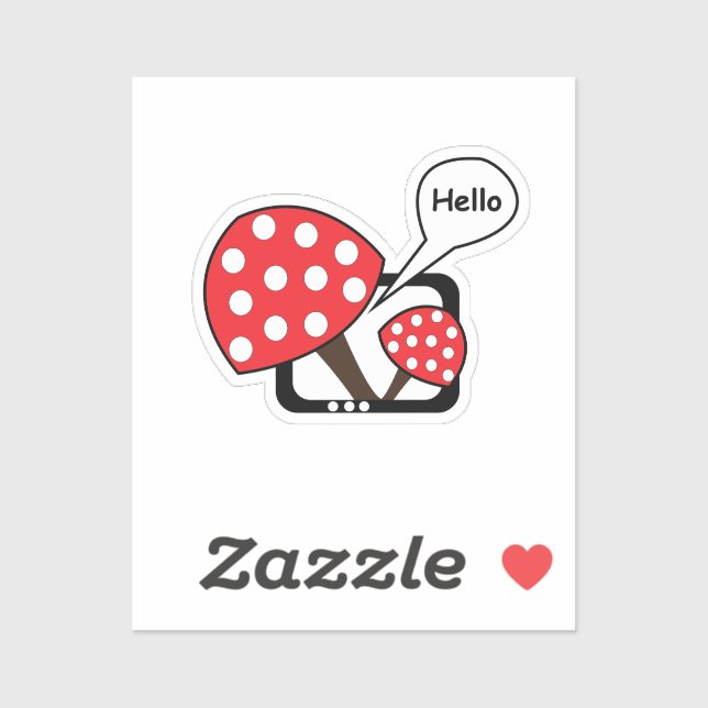 Red Mushroom Sprichwort Hello from Television Aufkleber (Blatt)