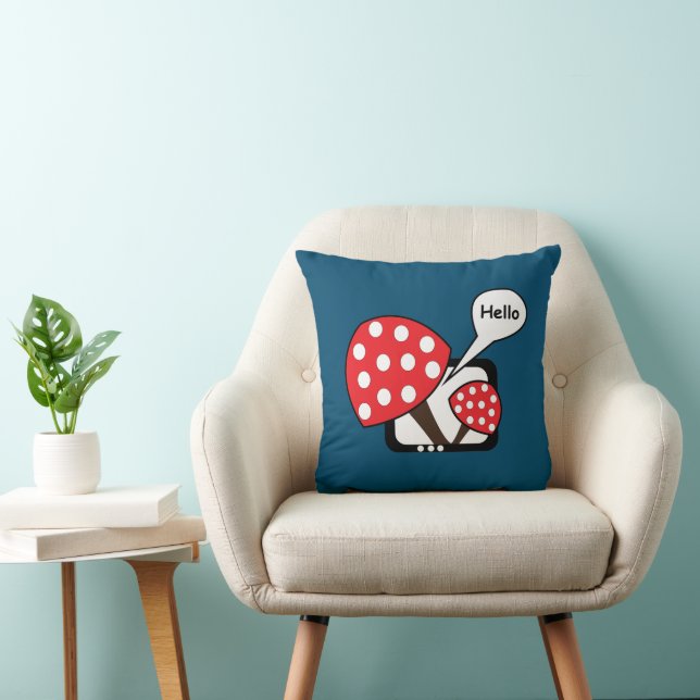 Red Mushroom Sprichwort Hello from Television Kissen (Stuhl )