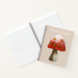 Red Mushroom Toadstool Magie Notizbuch