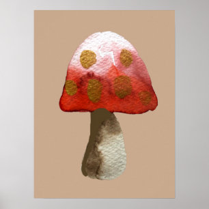 Red Mushroom Toadstool Magie Poster