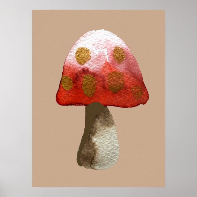 Red Mushroom Toadstool Magie Poster (Vorne)