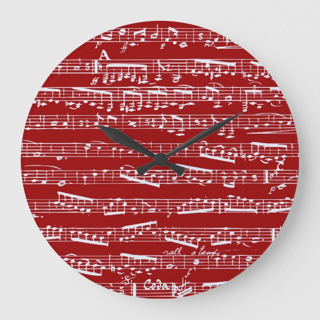Red Music Große Wanduhr (Vorderseite)