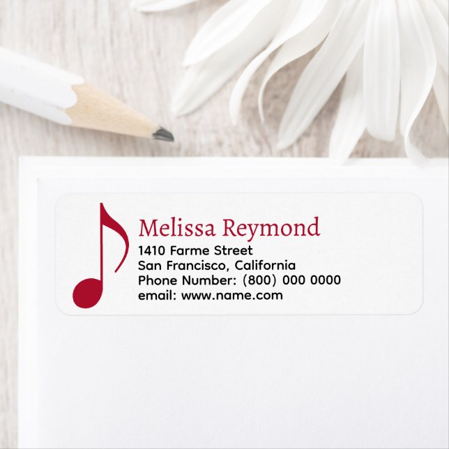 Red Musical Note & Musician Name (Insitu)