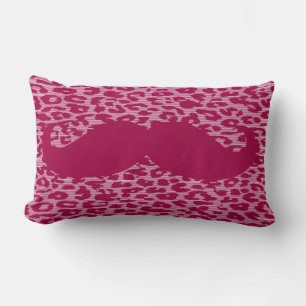Red Mustache auf Leopard Skin Lendenkissen