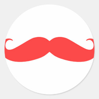 Red Mustache Stache für Weihnachten Runder Aufkleber