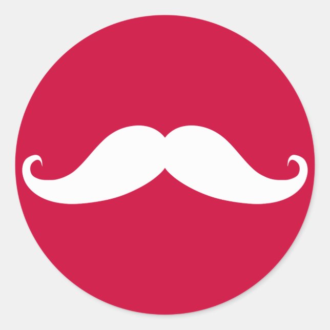 Red Mustache Valentine Sticker (Vorderseite)
