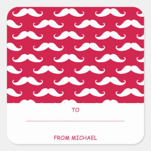 Red Mustache Valentine Sticker