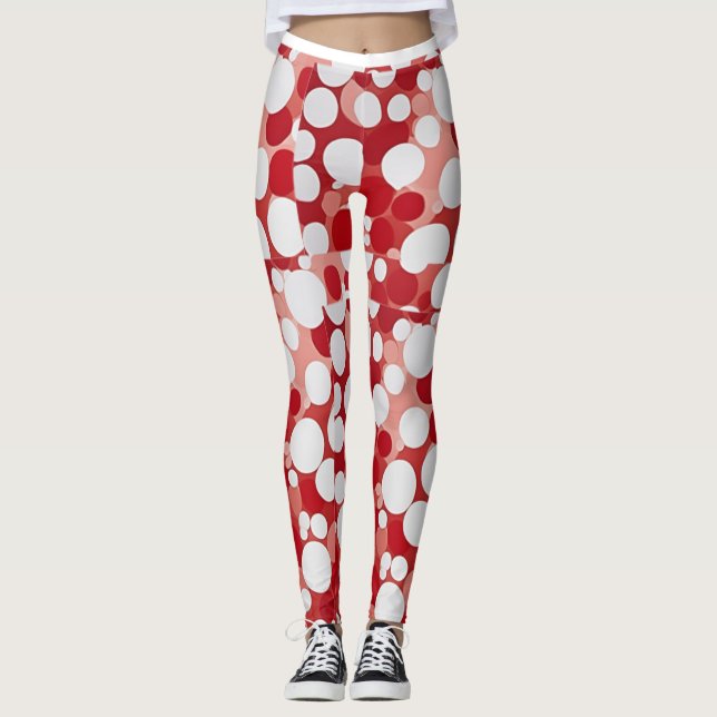 Red n White Polka Dot Leggings (Vorderseite)