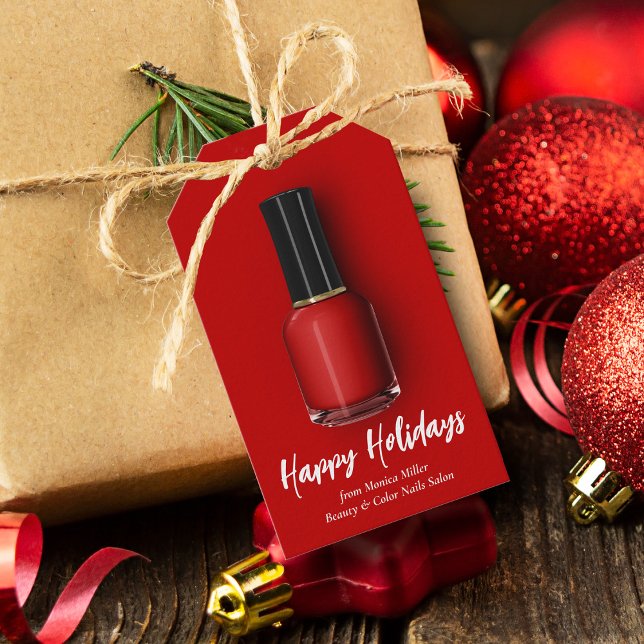Red Nail Polnischer Happy Holidays Custom Beauty S Geschenkanhänger (Von Creator hochgeladen)