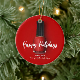 Red Nail Polnischer Happy Holidays Custom Beauty S Keramik Ornament