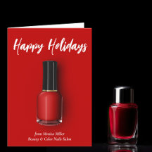 Red Nail Polnischer Happy Holidays Custom Manicuri
