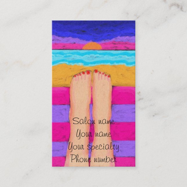 Red Nails in der Sunset Business Card Terminkarte (Vorderseite)