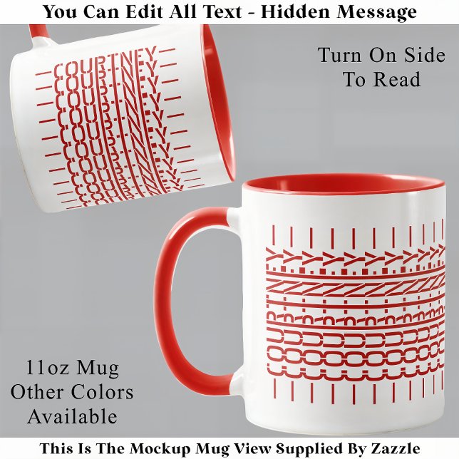 Red Name Hidden Message Trendy Tasse 121B Moderne (Von Creator hochgeladen)
