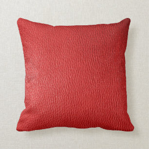 Red Natural Leather Look Kissen