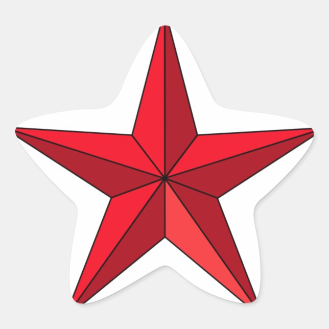 Red Nautic Star Stern-Aufkleber (Vorderseite)
