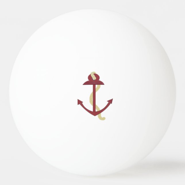 Red Nautical Anchor Tischtennisball (Vorderseite)