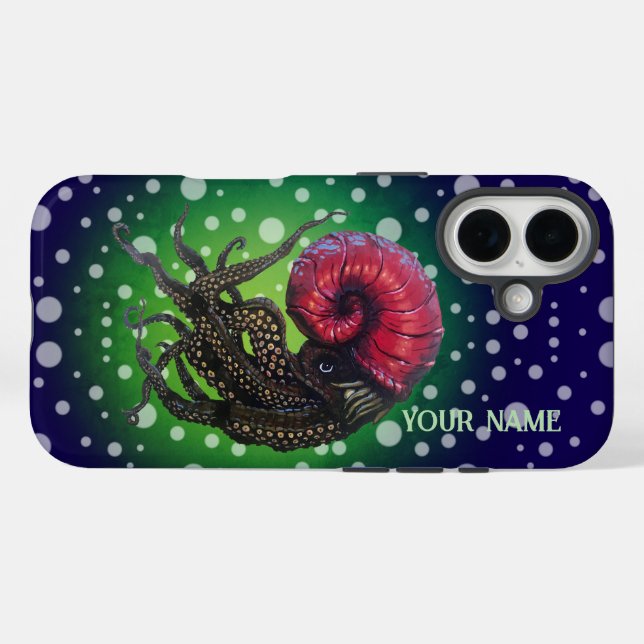 Red Nautilus Ocean Leviathin Case-Mate iPhone Hülle (Rückseite (Horizontal))