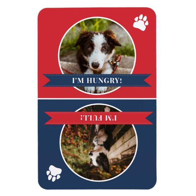 Red Navy Blue Dog wird Foto Gefüttert Magnet (Vertikal)
