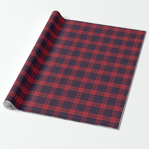 Red & Navy Blue Lumberjack Kariertes Weihnachtsmus Geschenkpapier