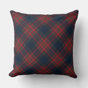 Red Navy Blue Rauten Tartan Kariertes Muster Kissen