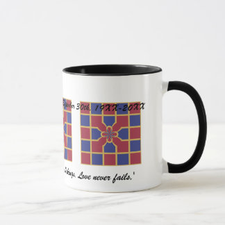 Red Navy Geometrie zum Hochzeitstag mit Namen Tasse