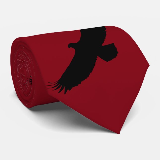 Red Neck Tie with Flying Eagle - Farbe auswählen Krawatte (Gerollt)