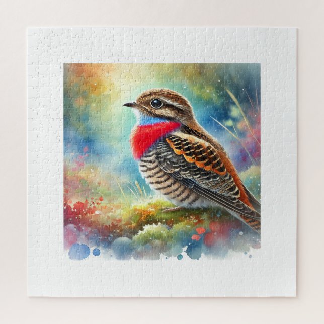Red Necked Nightjar 270624AREF111 - Watercolor Puzzle (Vertikal)