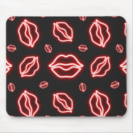 Red Neon Kiss Mousepad