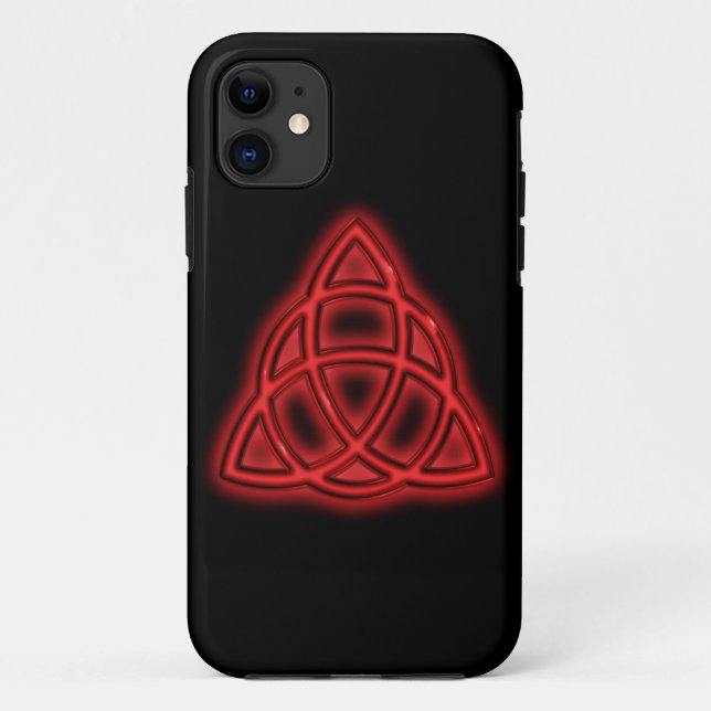 Red Neon Triquetra Case-Mate iPhone Hülle (Rückseite)