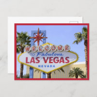 Red Nevada Welcome Sign Las Vegas Postkarte